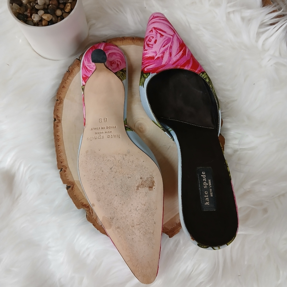 Kate Spade Pink Floral Heels - Picture 10 of 10